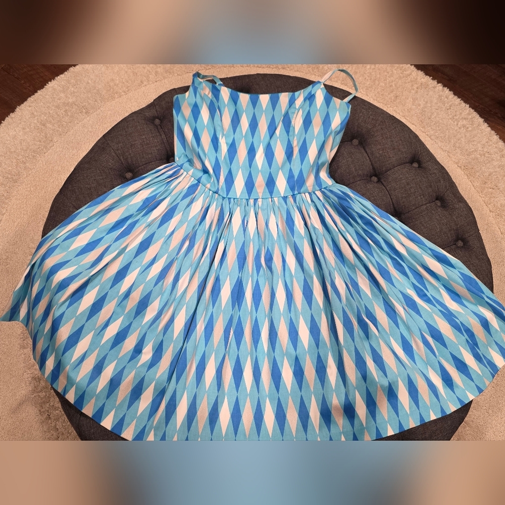 Pinup Couture Strapless Diamond Pattern Dress